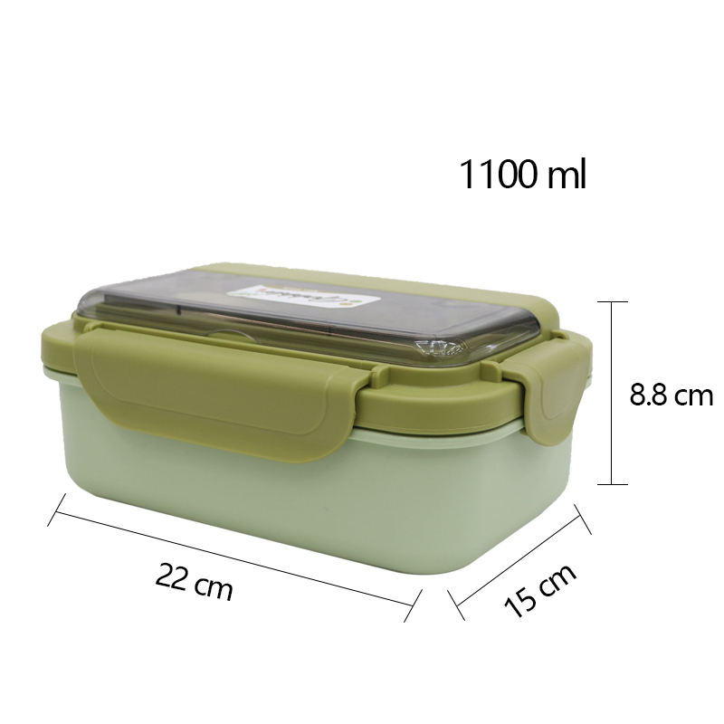 Colorful Food Grade Stackable 1100ml Plastic Lunch Box With Spoon and Fork Plastic Box Kids Food Container