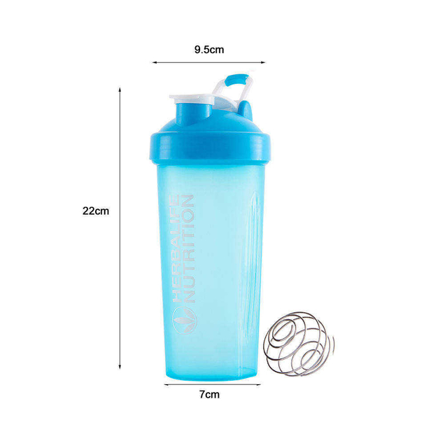 Wholesale Custom 600 Ml Wide Mouth Transparent Plastic Gym Sports Shaker Bottle With Shaking Ball