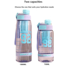 950Ml Outdoor Large Capacity Clear Tea Infuser Plastic Sports Water Drink Bottle With Straw Scale