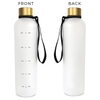 1L Plastic Bottle Tritan Time Marker Leakproof Large Big Sport Plastic Frosted White Motivational Water Bottle BPA Free