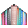 Hot Sale 32oz/1000ml BPA FREE Gradient Color Gym Fitness Sports Plastic Large Motivational Water Bottle with Time Marker
