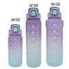 1000Ml Colorful Outdoor Motivational Plastic Sport Gym Water Bottle Bpa Free With Time Marker
