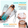 Frosted Tritan Custom Logo Plastic Bottle 1 Liter 32 Oz Motivational Water Bottle With Time Marker Reminder