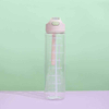 1L Large Capacity Transparent Colorful Motivational Water Bottle Plastic With Straw Time Marker