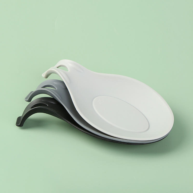BPA Free Kitchen Tool Handle Silicone Cooking Spoon Tray Placement