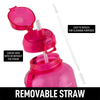 1 Gallon Motivational Water Bottle with Paracord Handle & Removable Straw - BPA Free Leakproof Water Jug with Time Marker
