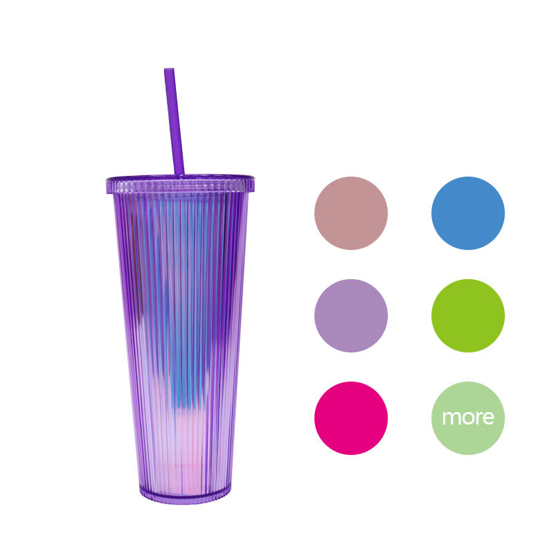 24oz Durian Glitter Glow in Dark Matte Laser Double Wall Plastic Cold Cup Tumbler
