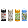 12Oz Cartoon Wide Mouth Transparent Eco Friendly Tritan Kid Plastic Water Bottle With Straw Handle