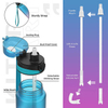 2024 Gradient Color Drinking Water Bottles 17oz,32oz Sublimation Frosted Glass Water Bottles With Plastic Lid