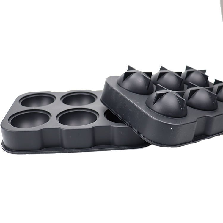 Sphere Silicone Ice Mold Silicone Bpa Free Reusable 4 Cavity Round Sphere Shape Mould Silicone Ice Ball Mold Tray for Whiskey
