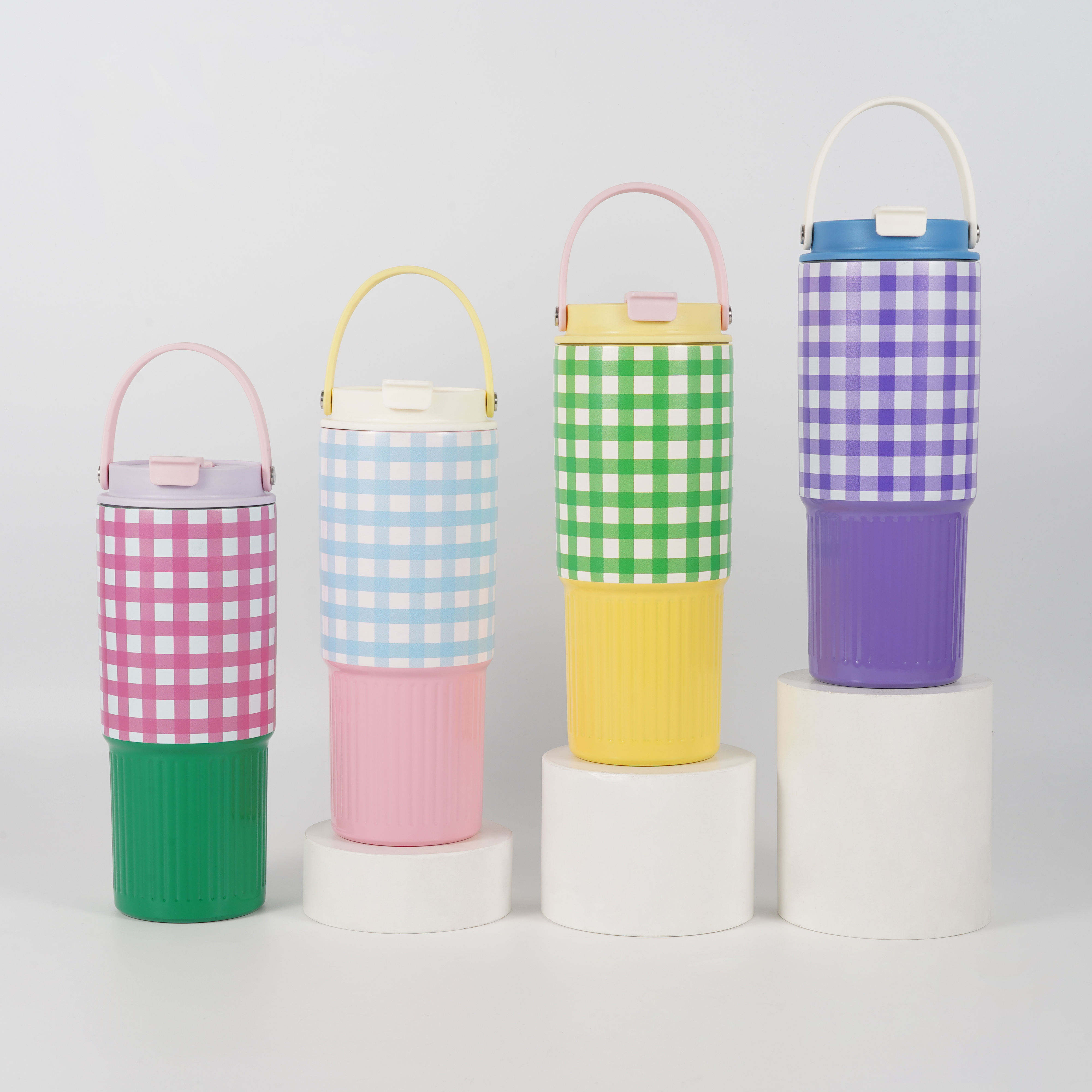 Factory Wholesale Colorful 30oz Vacuum Coffee Cups with Lid Straw Stainless Steel Office Water Bottle