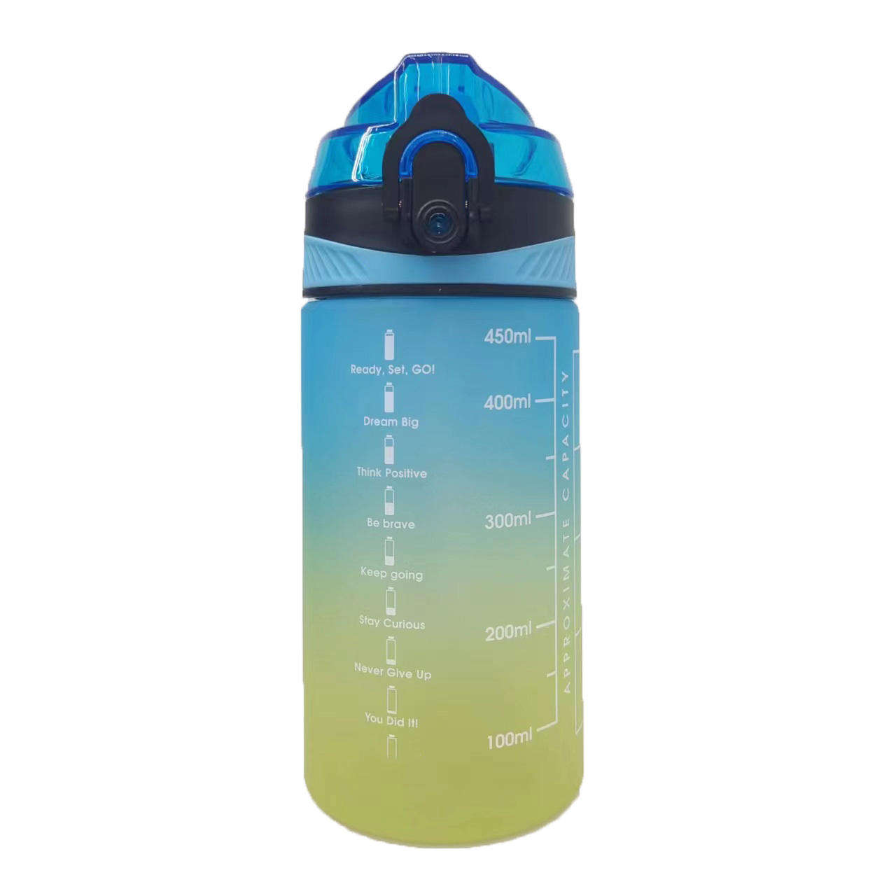 450ml High Quality Children Sports Water Bottle BPA Free with Handle and Food Grade Silicone Straws Suckers