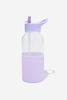 Large Capacity Fitness PETG Sports Water Bottle 1L 32OZ Water Bottle with Straw Plastic Water Bottle Anti-slip Silicone Sleeve