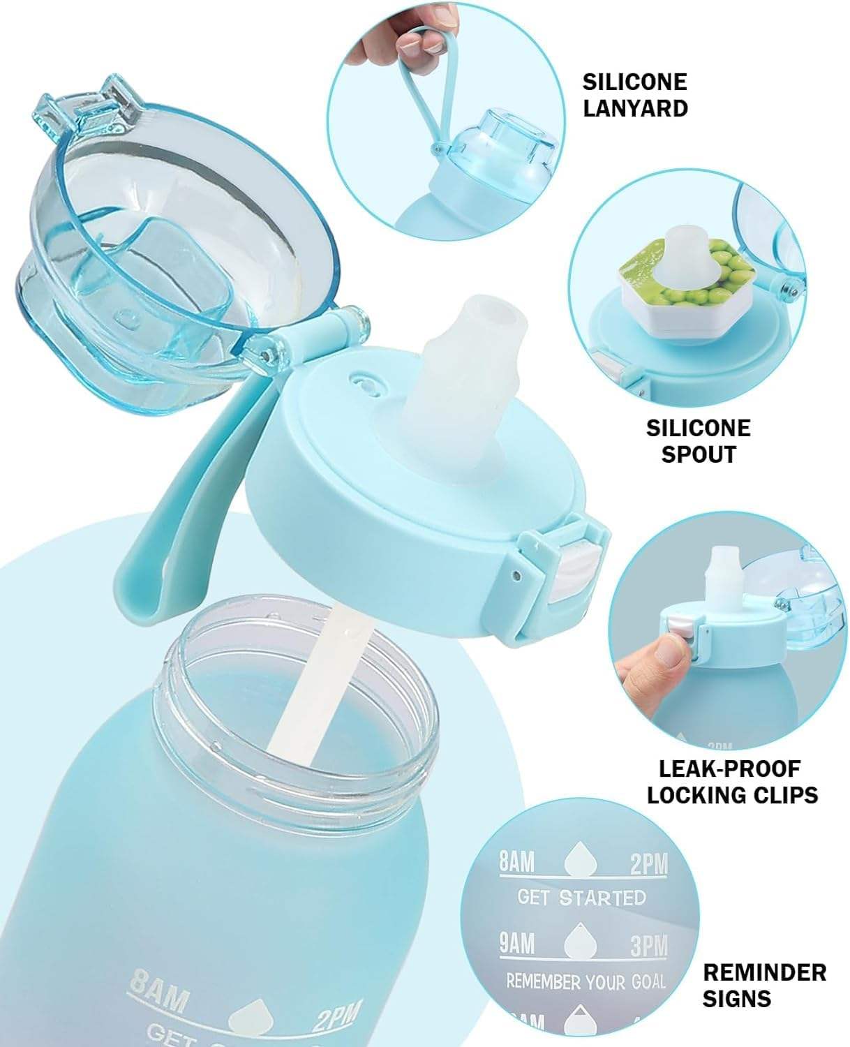 22oz Customized logo Food Grade Free Flavor Water Bottle Plastic Water Bottle With Flavor Pod