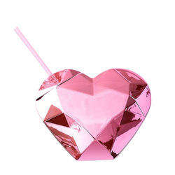 21oz Reusable BPA Free Camping Plastic Lids Custom Colors Cute Party Sparkly Heart Shape Cups