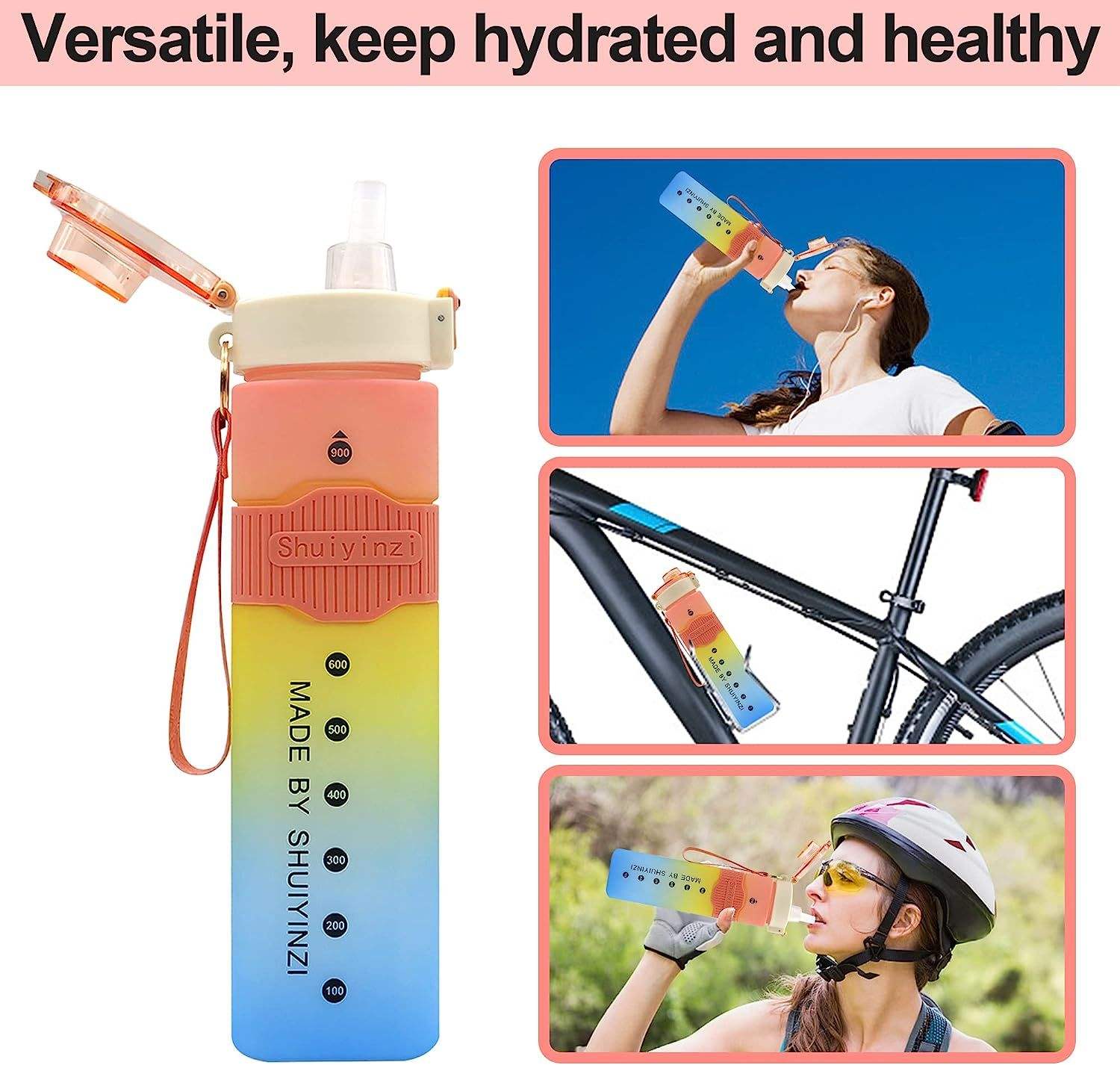 Wholesale Customized Leak-Proof and Anti-slip Travel Water Bottle New 32oz Square Sport Plastic Water Bottle with Logo