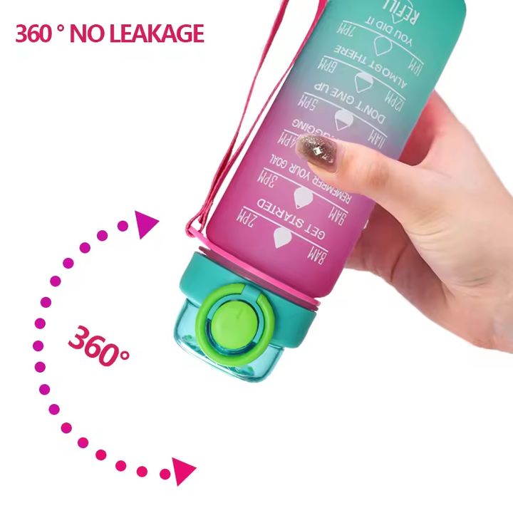 21oz Custom Colored Plastic Sports Bottle With Scale and Handle