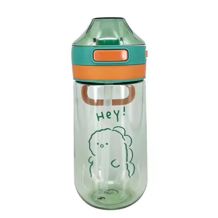 700Ml Cartoon Business Gifts Hiking Clear Cute Plastic Water Bottle With Straw and Handle