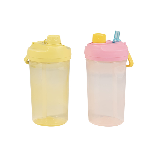 17oz 2025 New Portable Dual-spout PP Water Bottle with Direct Drink & Straw Suitable for Hot and Cold