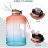 128oz Large Capacity Gallon Water Bottle Motivational with Straw & Big Handle