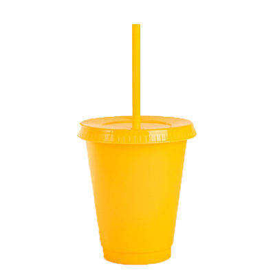 Custom Candy Color Straw Water Cup Frosted Plastic Cup