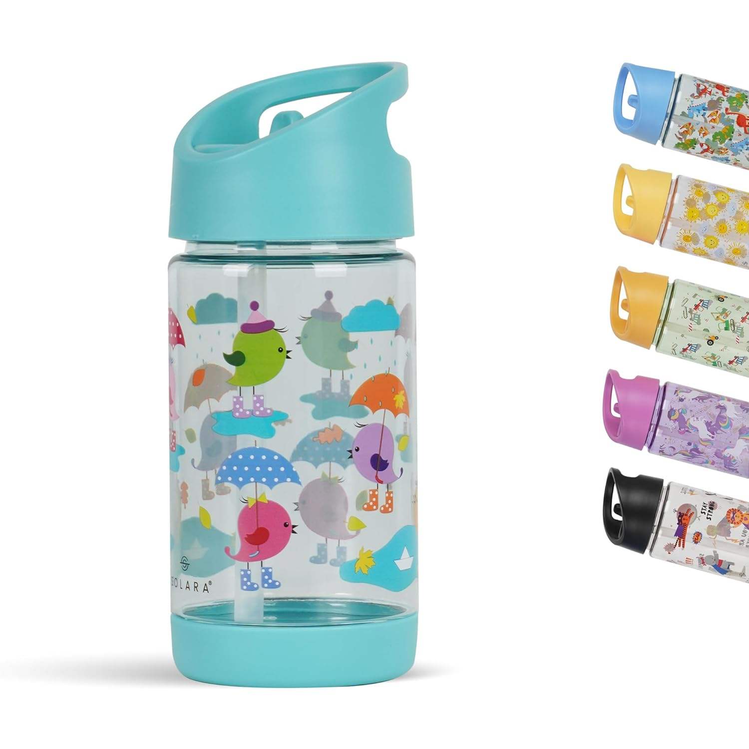 400ml Kids Water Drinking Bottle BPA Free Material with Straw Beautiful Design Pattern Children School Bottle