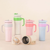 New Stylish 1200ml Keep Hot Cold Vacuum Cup with Handle Large Capacity Straw Stainless Steel Cup