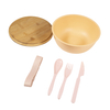 1280Ml Big Capacity Food Safe RPET Material Bowls With Bamboo Lid BPA Free Dishwasher Safe