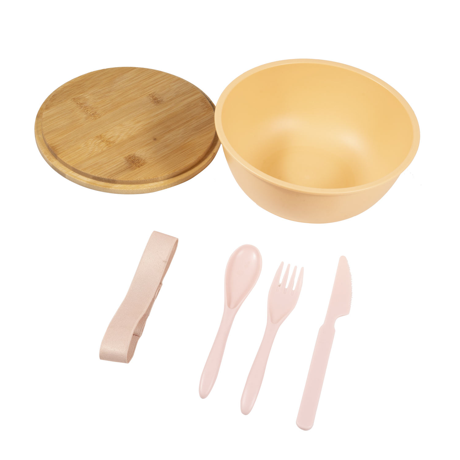 1280Ml Big Capacity Food Safe RPET Material Bowls With Bamboo Lid BPA Free Dishwasher Safe