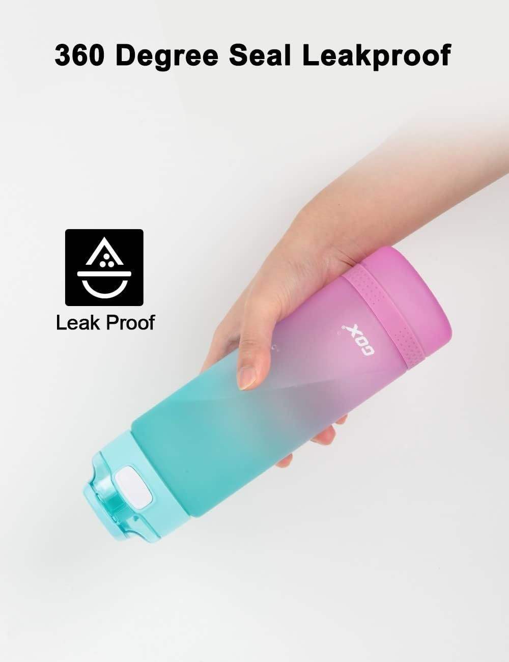 32oz Sports Water Bottle with Time Marker BPA Free Wide Mouth Leakproof with Handle
