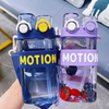 19oz Delicate Cute Candy-Colored Cartoon Features Portable Plastic Sippy Bottle