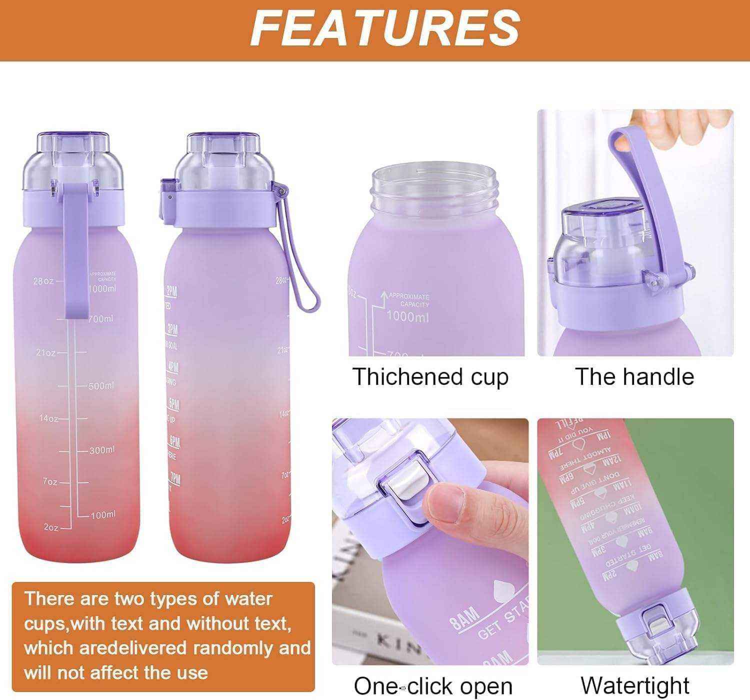 1000ML Customized logo Food Grade Free Flavor Tritan Water Bottle Plastic Tritan Water Bottle With Flavor Pod