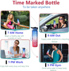 TRIATN BPA Free Large 32 oz Leak Proof Fitness Sports Water Bottle with Motivational Time Marker Straw and Handle