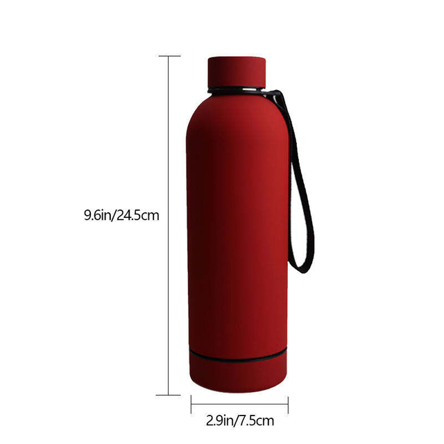 Custom Color and logo 16oz Stainless Steel Bottle Tea Cup Fruit Cup with Filter and Handle Rope