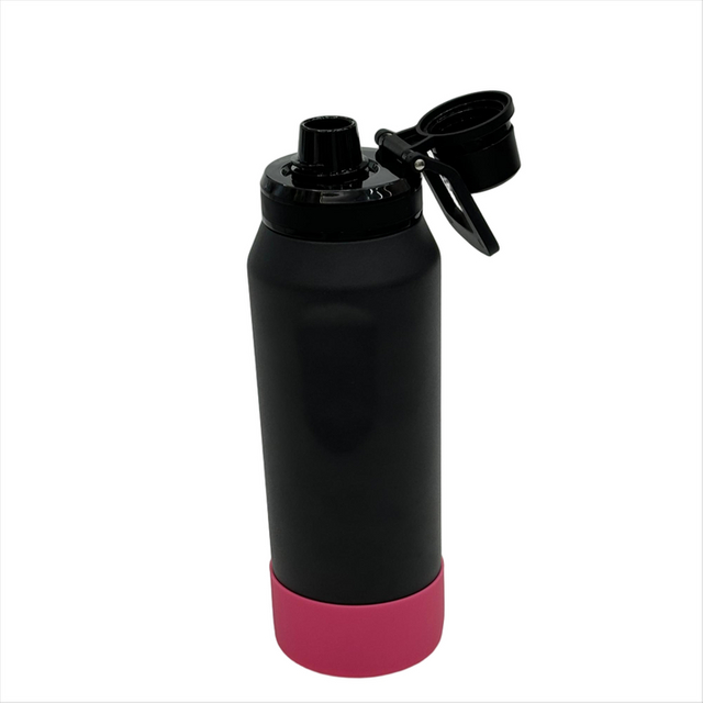 High Quality 780ml Double Wall Stainless Steel Bottle Water with Handle and Non slip Silicone Sleeve