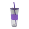 24oz Transparent Anti slip Strap Straw Heat Resistant Coffee Cup