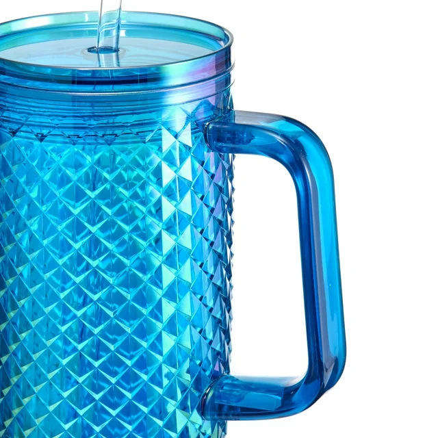 40oz Large Capacity Straw Beverage Cup Colorful Tumblers Car Cup With Handle