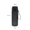 700ml Sport Matte Solid Black 24oz Fitness Plastic Water Cup with a Portable Lanyard