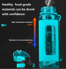 800Ml Wide Mouth Transparent Plastic Sports Water Bottle Direct Drinking Type Bottles With Strainer Rope