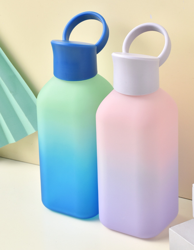 1000ML Portable Outdoor Fitness Essential Drink Straight Plastic Bottle With Handle