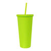 Wholesale Reusable Diamond Drinking Cups Multi Color Tumblers Double Wall Matte Plastic 24oz studded Tumblers