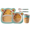 Food Grade Bamboo Fiber Dinnerware Reusable Lovely Animal Kids Tableware Set