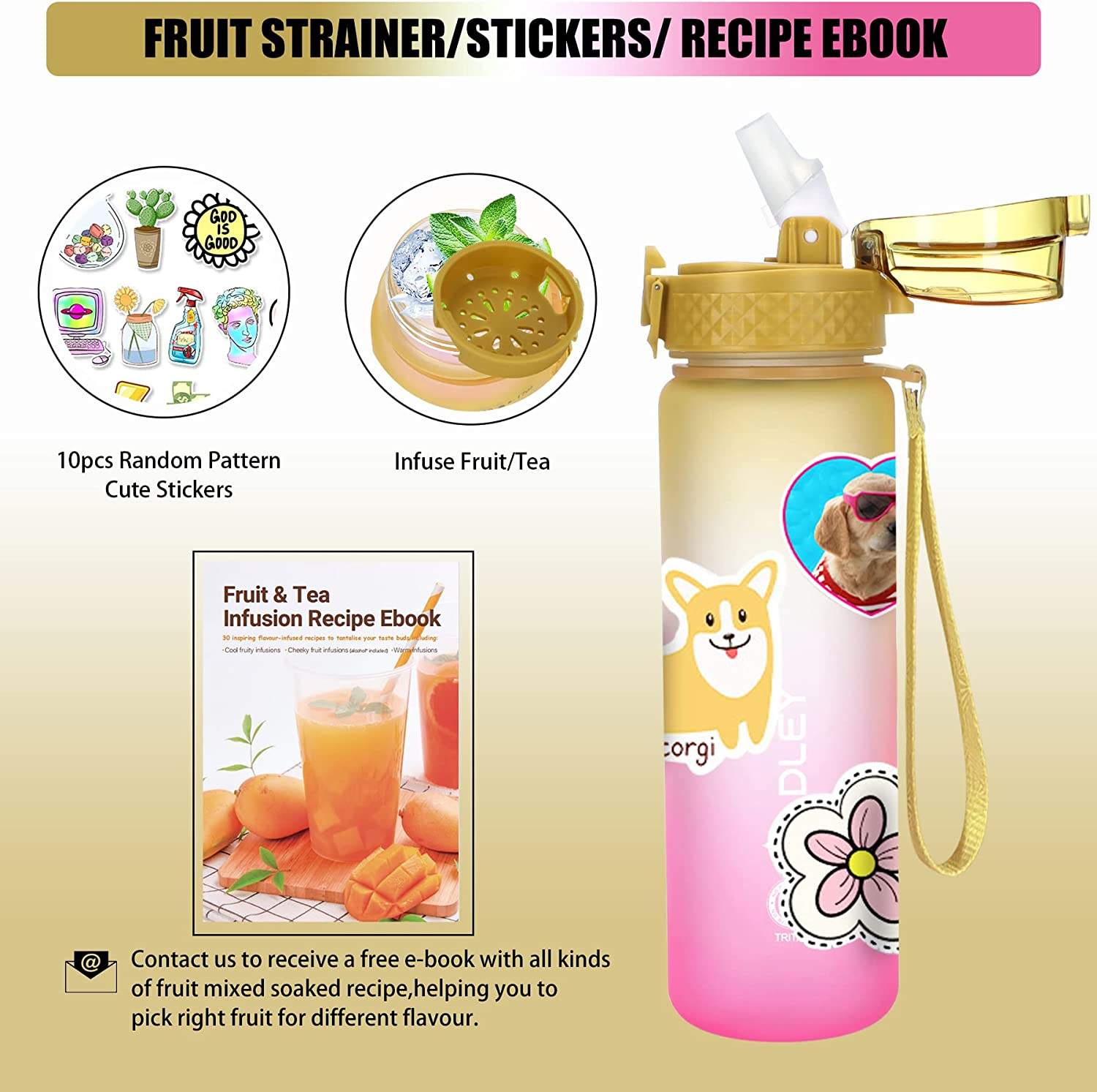 Custom Kids Water Bottle for School with Straw Chug Lid Unbreakable Leak-Proof BPA-Free Motivational Water Bottles