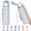 32oz Plastic Water Bottle Moticational Water Bottle with Time Marker Reusable Water Bottle Perfect for the Gym and Office Worker