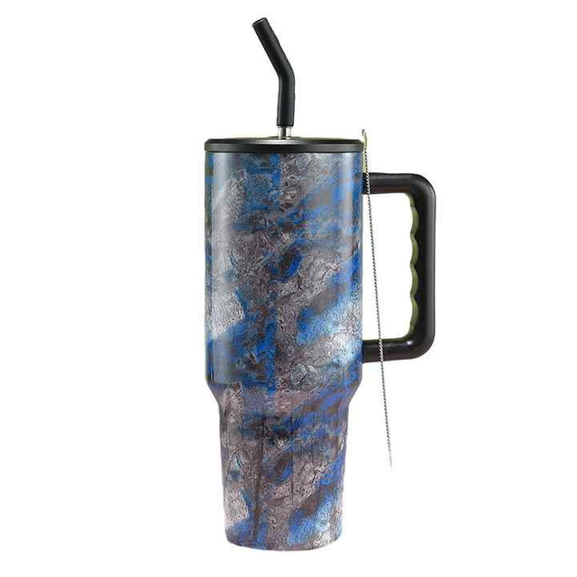 40oz Custom Logo Stainless Steel Thermal Travel Coffee Mug Hot and Cold Vacuum Insulated Tumbler With Handle Straw