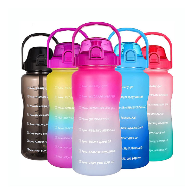 2023 2 Lt Lts Liter 2L Drinking Bottle Custom Logo Bpa Free Half Gallon Fitness Motivational Gym Sports Water Bottle With Straw