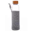 550ml Custom Log Bamboo Lid Fabric Sleeve Glass Water Bottle with Tea Infuser