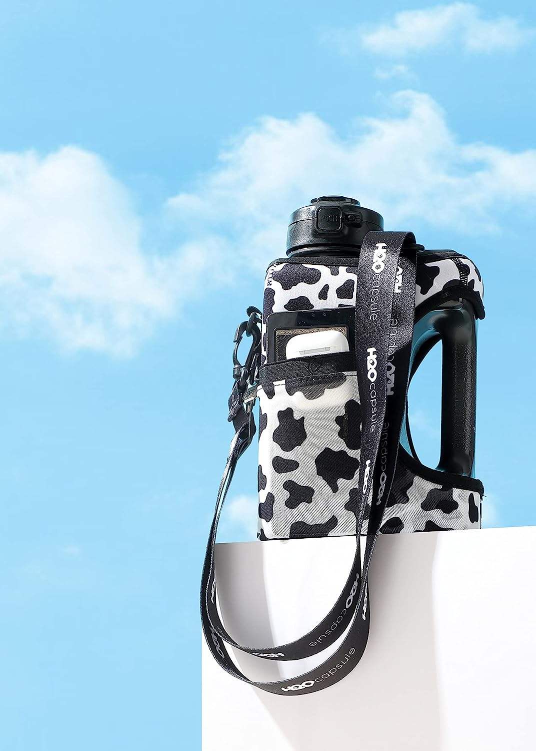2L Water Bottle with 2 LIDS Portable Sports Kettle with Cloth Cover