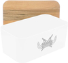 RPET Recycle Plastic Bread Box with Bamboo Cutting Board Lid Bread Storage Container for Kitchen Counter