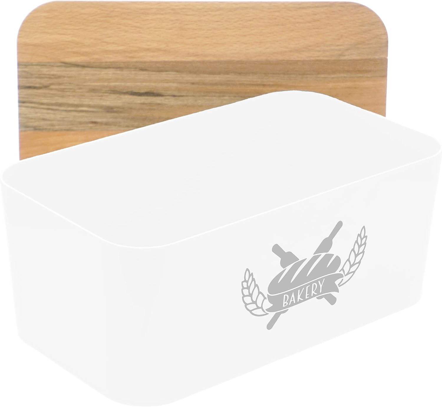 RPET Recycle Plastic Bread Box with Bamboo Cutting Board Lid Bread Storage Container for Kitchen Counter